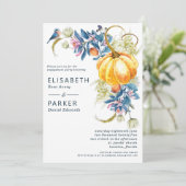 Verlobung Wasserfarbenfall Pumpkin Einladung (Stehend Vorderseite)