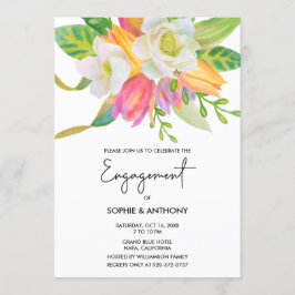 Verlobung Watercolor Pink Tulip Hochzeit Einladung