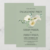 Verlobung Watercolor White Calla Lilies Bouquet Einladung (Vorne/Hinten)