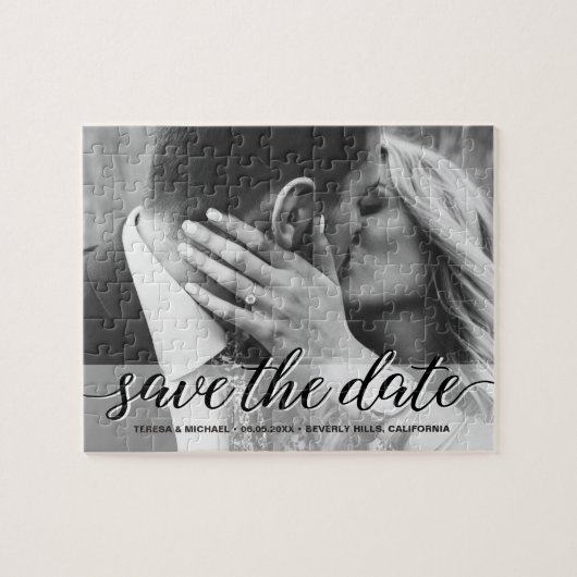 Verlobung Wedding Foto Save the Date Puzzle (Horizontal)
