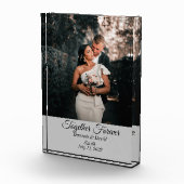 Verlobung Wedding Foto und Name Block grau (Rechts)