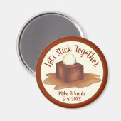 Verlobung Wedding Party Sticky Toffee Pudding Magnet (Vorderseite/Rückseite)