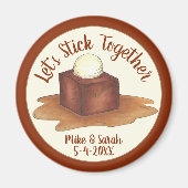 Verlobung Wedding Party Sticky Toffee Pudding Magnet (Vorne)