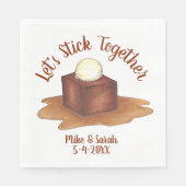 Verlobung Wedding Party Sticky Toffee Pudding Serviette (Vorderseite)