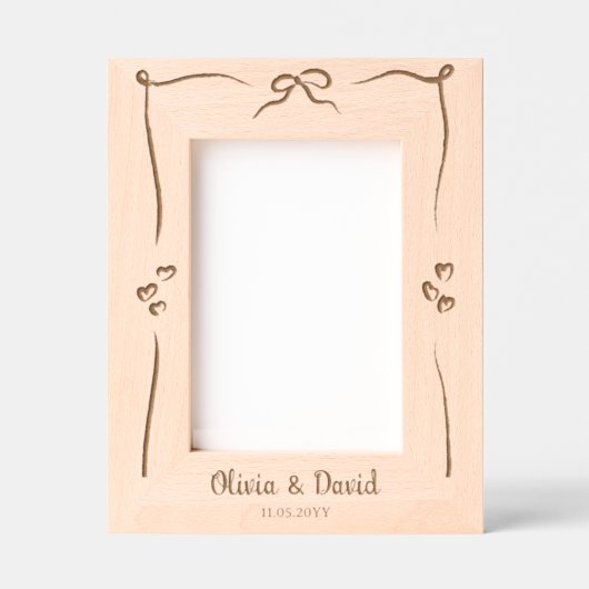 Verlobung Wedding personalisiert Ribbon Keepake Geätzte Rahmen (Vorderseite)