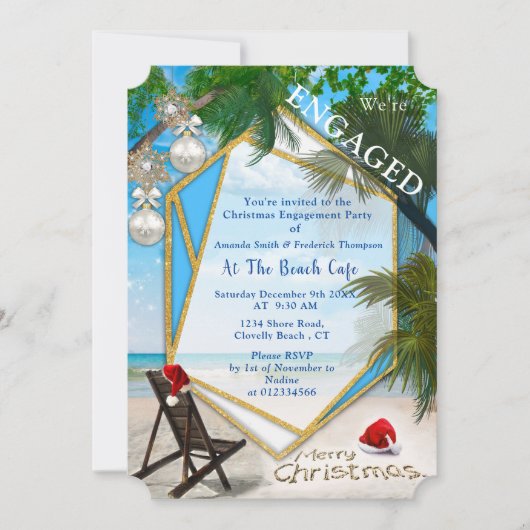 Verlobung Weihnachten Party Einladung (Vorderseite)