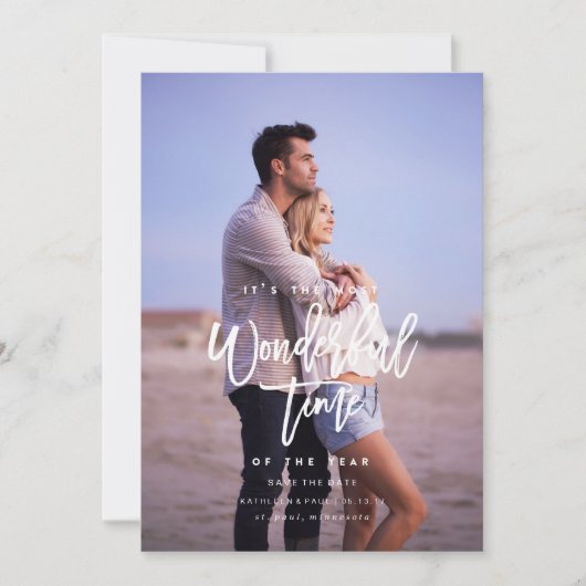 Verlobung Weihnachtskarte, Save the Date Weihnacht (Vorderseite)