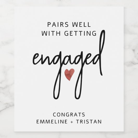 Verlobung Weinetikett Verlobung Geschenk (Einzelnes Label)