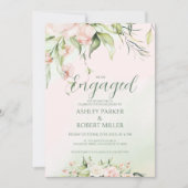 Verlobung Weiße und rosa Blume laden ein Einladung (Vorderseite)