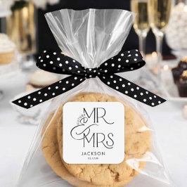 Verlobung zukünftiger Mr und Mrs Quadratischer Aufkleber