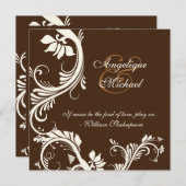 Verlobung zum braunen Hochzeitstag Einladung (Vorne/Hinten)