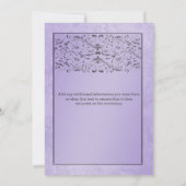 Verlobung zum Lila grauen Hochzeitstag Einladung (Rückseite)