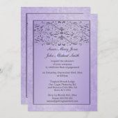 Verlobung zum Lila grauen Hochzeitstag Einladung (Vorne/Hinten)