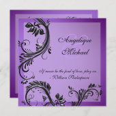 Verlobung zum Lila Schwarzen Hochzeitstag Einladung (Vorne/Hinten)