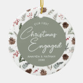 Verlobung zum Verlobten Foto Keramik Ornament (Vorne)