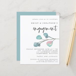 Verlobung zur Einladung von Pastel Eucalyptus
