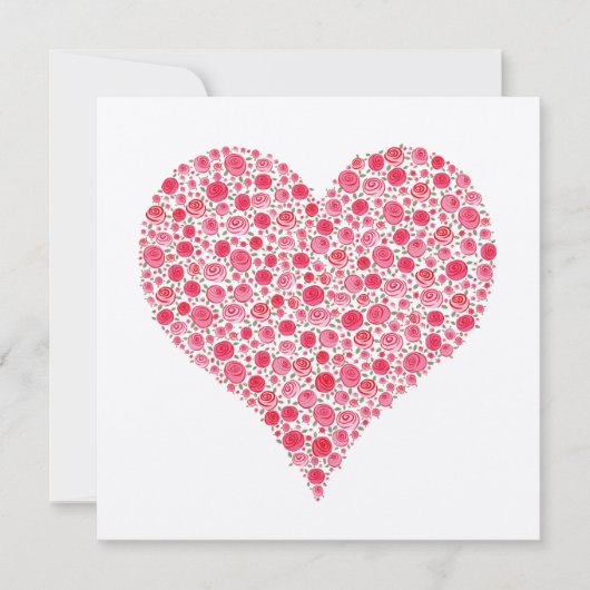 Verlobung Zwei Rose Herz Metallrosa Einladung (Vorderseite)