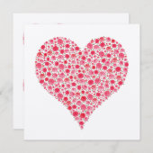 Verlobung Zwei Rose Herz Metallrosa Einladung (Vorne/Hinten)