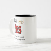 Verlobung Zweifarbige Tasse (Vorderseite Links)