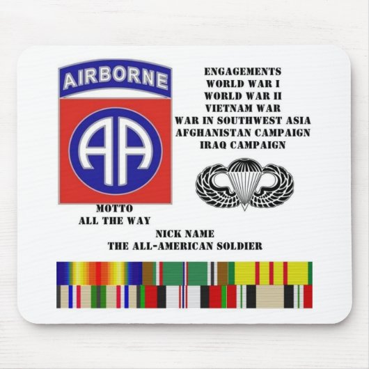 Verlobungen der 82. im Flugzeug Abteilung Mousepad (Vorne)