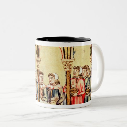 Verlobungs-Bankett, vom Manuskript Zweifarbige Tasse (VorderseiteRechts)