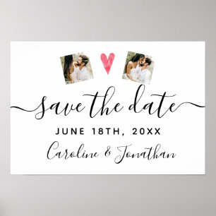 Verlobungs‑Foto‑Prop‑Schild für Save‑the‑Date Poster