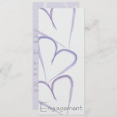 Verlobungs-Herzen lila Einladung (Vorne/Hinten)