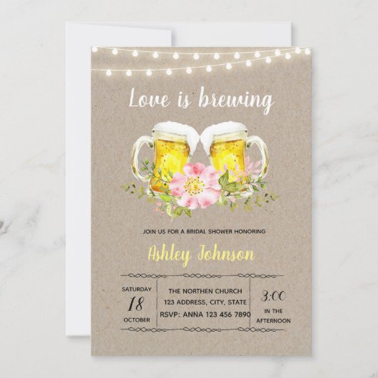 Verlobungs-Liebe braut Einladung (Vorderseite)