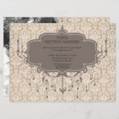 Verlobungs-Party-Antiken-Leuchter-Foto laden ein Einladung (Vorne/Hinten)