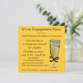 Verlobungs-Party-Champagne-Toast Einladung (Stehend Vorderseite)