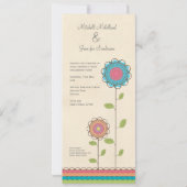 Verlobungs-Party-glückliche bunte Blumen-Einladung Einladung (Rückseite)