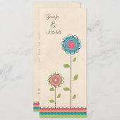 Verlobungs-Party-glückliche bunte Blumen-Einladung Einladung (Vorne/Hinten)