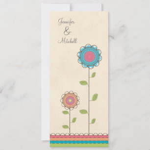 Verlobungs-Party-glückliche bunte Blumen-Einladung Einladung