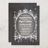 Verlobungs-Party-gotischer Rahmen Halloween laden Einladung (Vorne/Hinten)