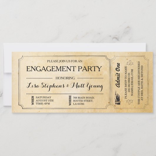 Verlobungs-Party-Karte verbindet rustikales Einladung (Vorderseite)