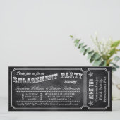 Verlobungs-Party-Vintage Karten-Einladungen Einladung (Stehend Vorderseite)