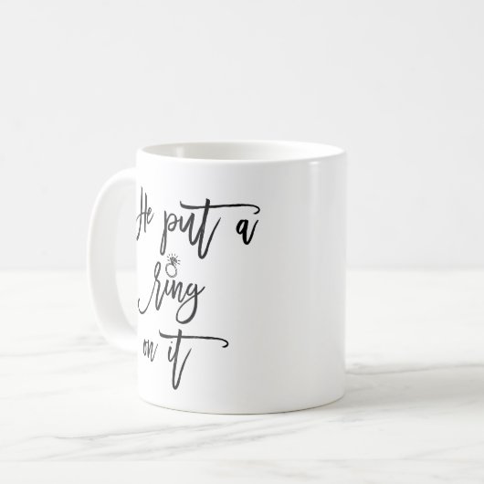 Verlobungs-Ring Kaffeetasse (Vorderseite Links)