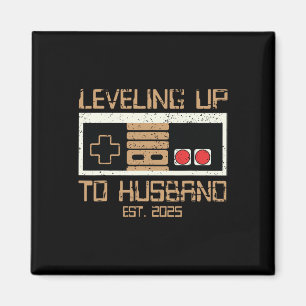 Verlobungs-T-Shirt für Gamer Bräutigam Leveling Up Magnet