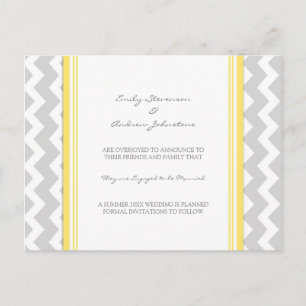 Verlobungsanzeige Postkarte Lemon Grey