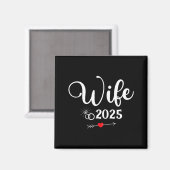 Verlobungsfeier 2025 Ehefrau Ehemann passend Magnet (Vorderseite/Rückseite)