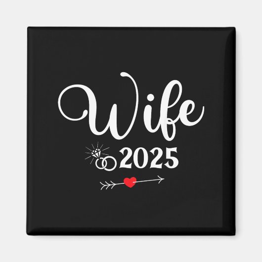 Verlobungsfeier 2025 Ehefrau Ehemann passend Magnet (Vorne)