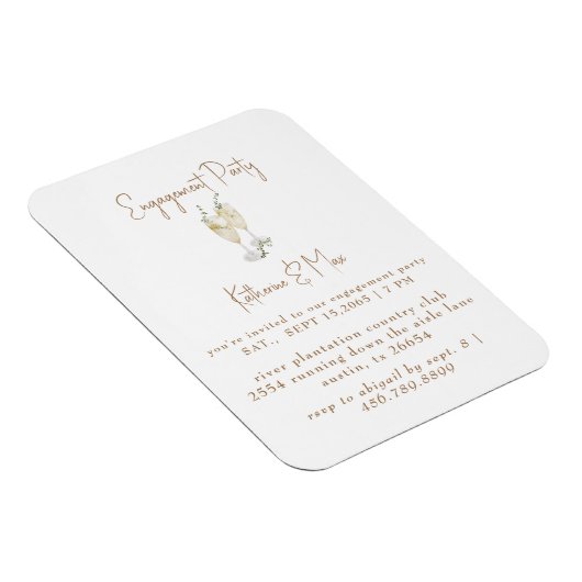 Verlobungsfeier Champagner Toast  Magnet (Rechte Seite)