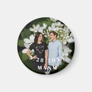 Verlobungsfeier Geschenke Weiße Hortensie Foto Magnet
