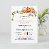 Verlobungsfeier Herbst halloween beängstigender Kü Einladung (Stehend Vorderseite)