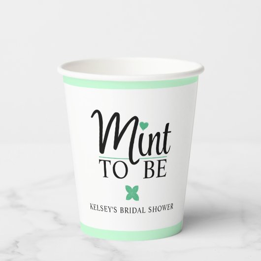 Verlobungsfeier Mint to Be Pappbecher (Rückseite)