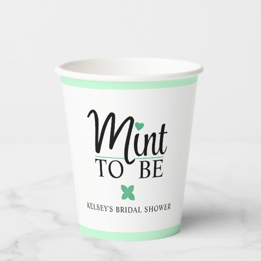 Verlobungsfeier Mint to Be Pappbecher (Vorderseite)