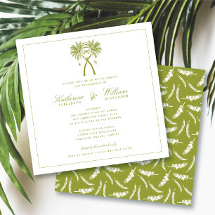 Verlobungsfeier mit Monogramm der verknoteten Palm Einladung