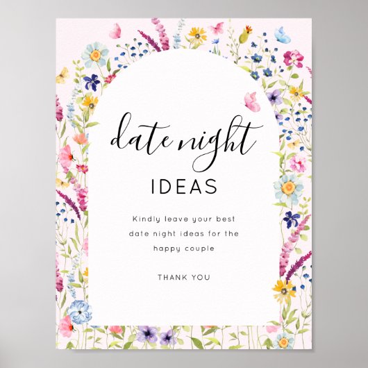 Verlobungsfeier-Schild für Date Night Poster (Vorne)