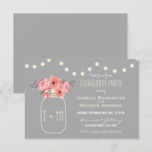 Verlobungsparty   Blume und Mason Jar Einladung
