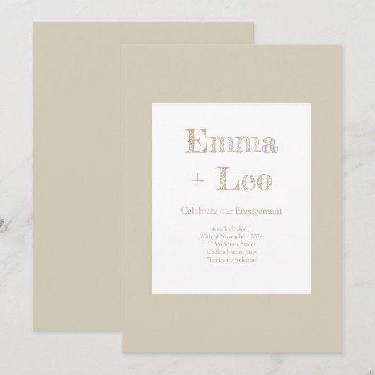 Verlobungsparty Einladung (Vorne/Hinten)